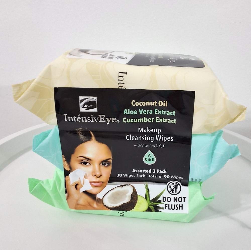 IntensivEye Makeup Cleansing Wipes Assorted 3 Pack With Vitamins A, C, & E